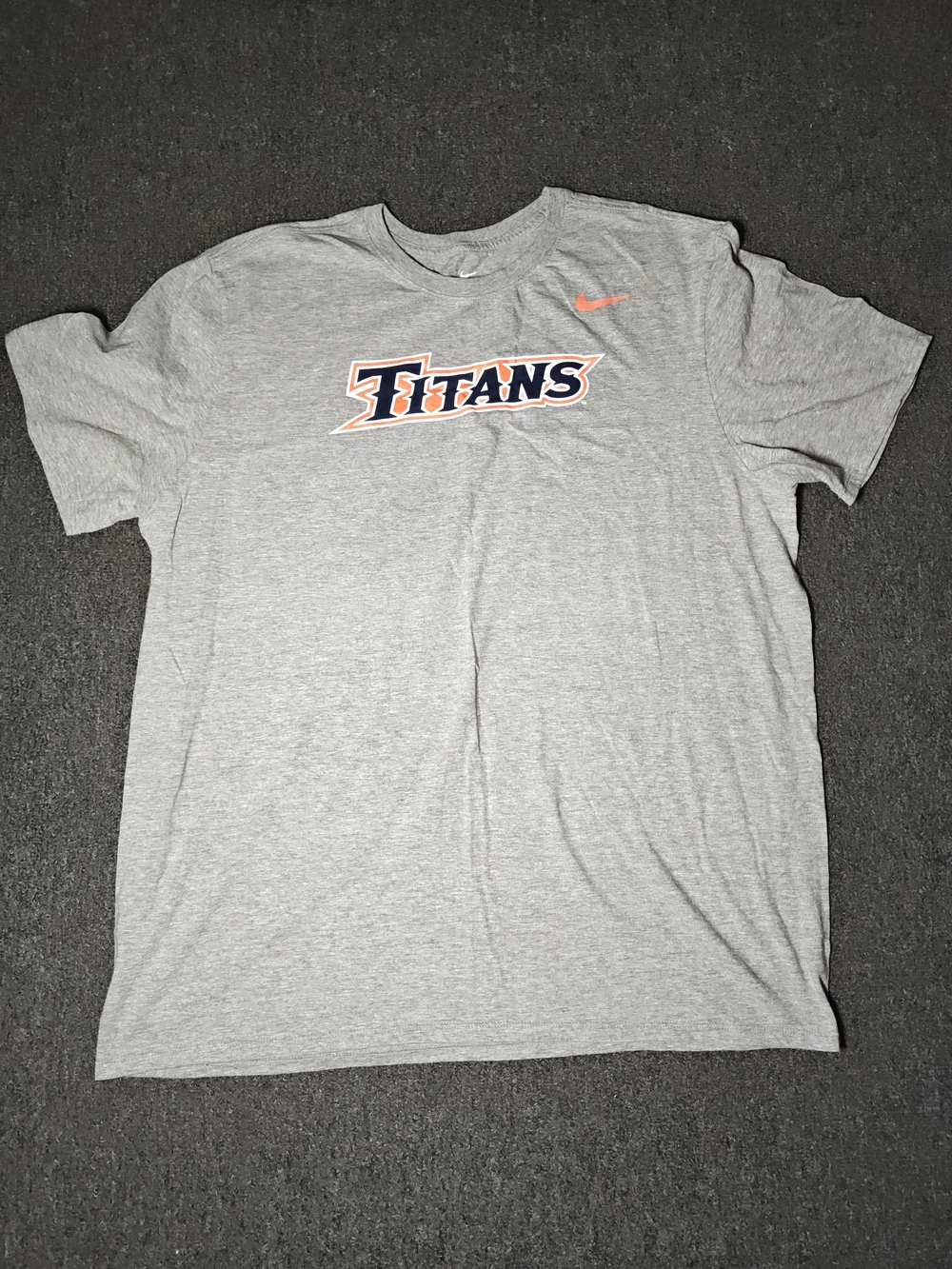 Nike Dri-FIT Titans Baseball Graphic Tee Gray Cotton Men's XL Athletic Fit